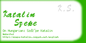 katalin szepe business card